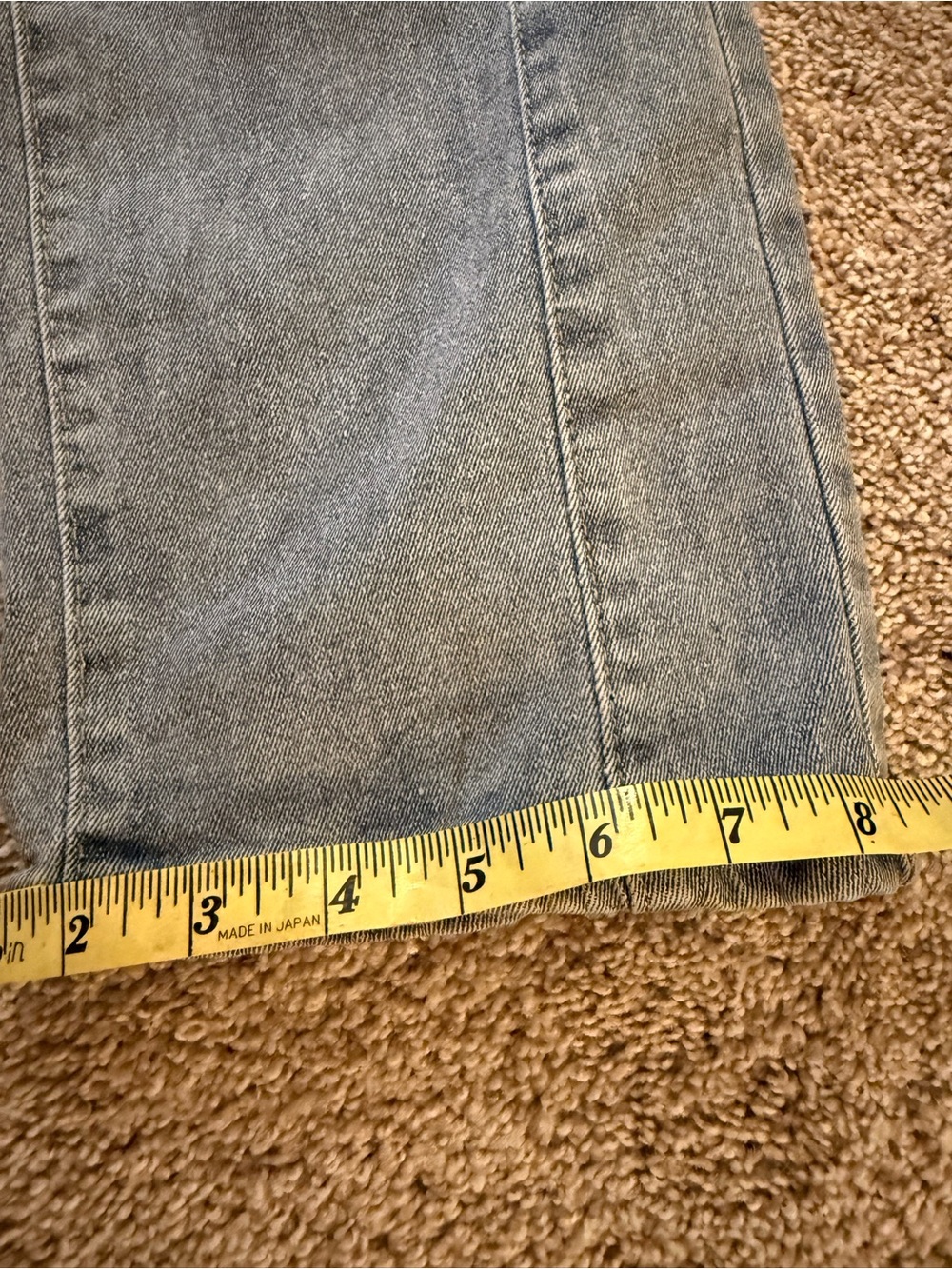 Unk Women's Straight Leg Jeans - Light Blue Washed Denim - Picture 5 of 6